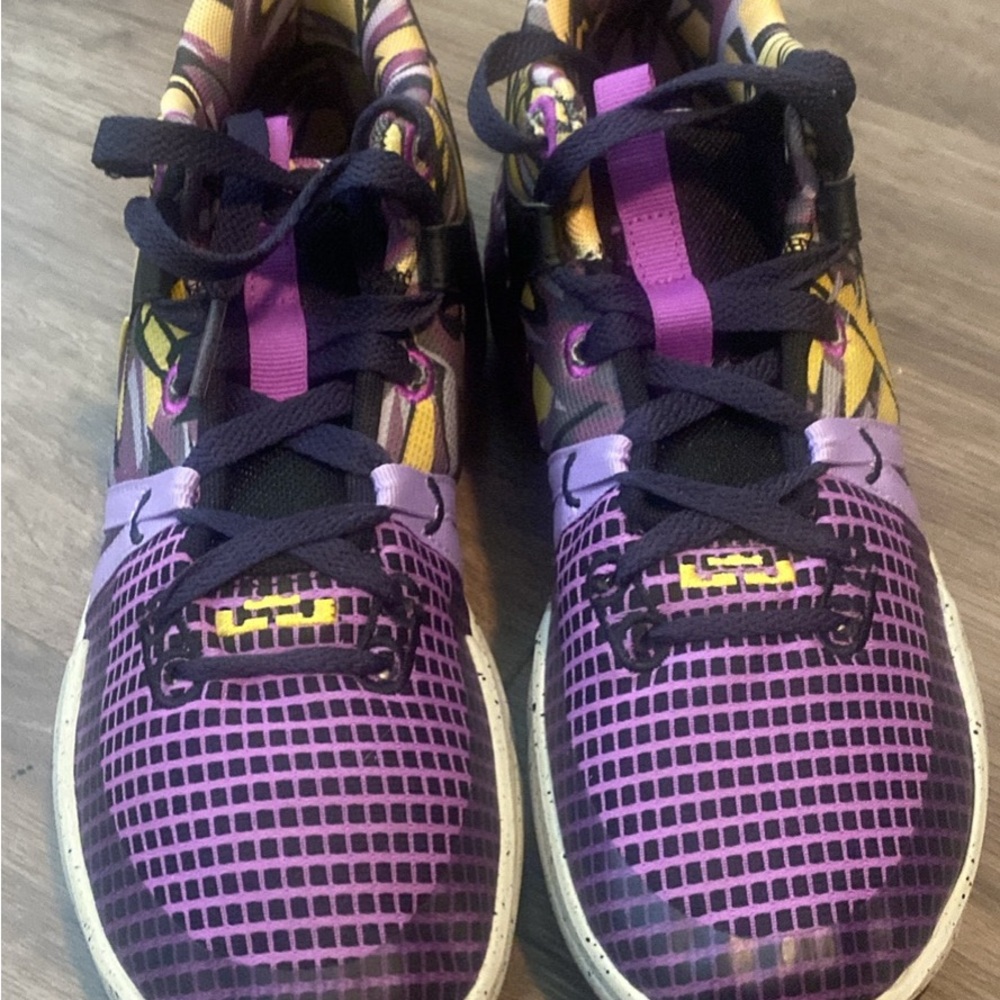 Vibrant Purple and Yellow Kids Sneakers